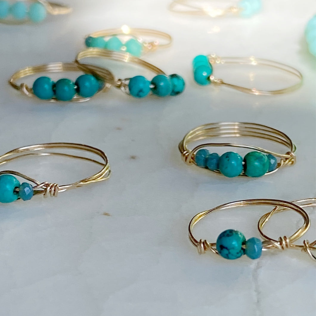 Gold Turquoise Rings