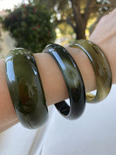 Load image into Gallery viewer, Thick Green Bangle Cuff
